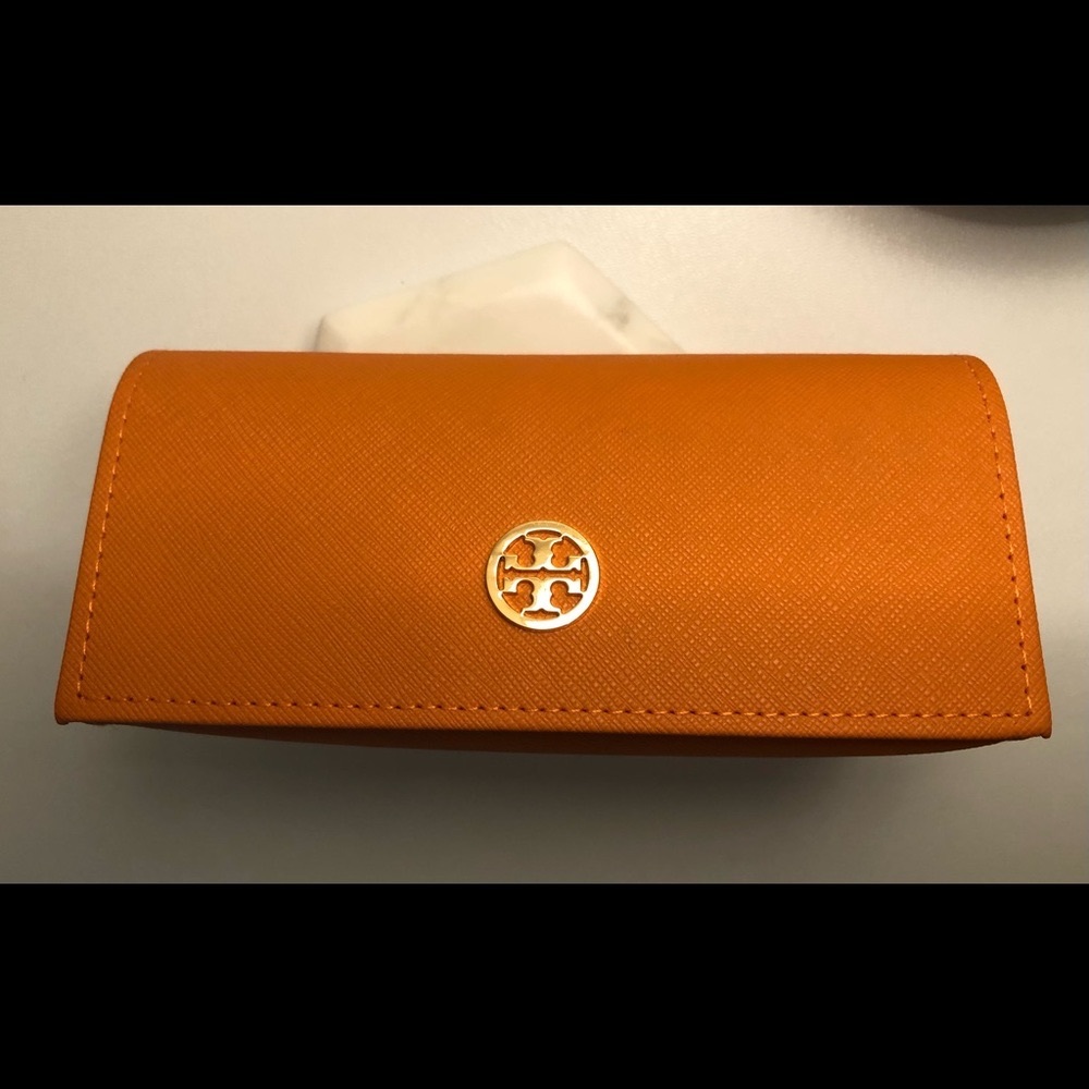Tory Burch Orange Saffiano Sunglasses Case
